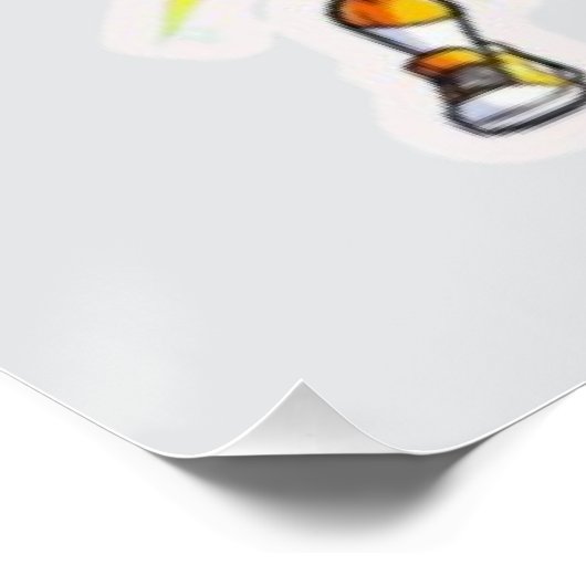 液体パワー - 面白いジュースと水の筋肉デザイン ポスター (コーナー)