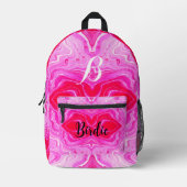 液体ホットピンク最高の色(女の子への贈り物)名 プリントバックパック (正面)