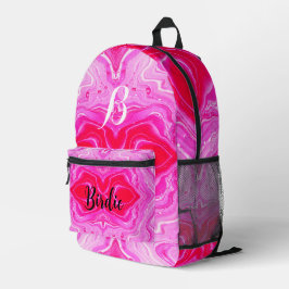 液体ホットピンク最高の色(女の子への贈り物)名 プリントバックパック