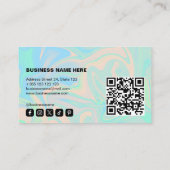 液体ホログラフィック虹色テクスチャQRコード ロイヤリティカード (裏面)