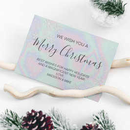 液体ホログラフィフェイクックテクスチャの雪片 シーズンカード