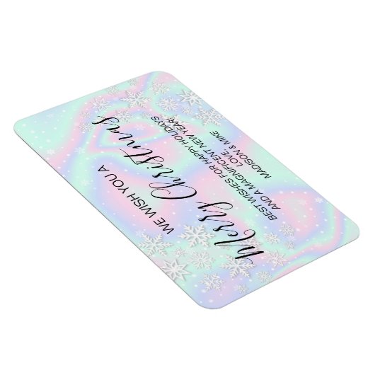 液体ホログラフィフェイクックテクスチャの雪片 マグネット (右側)