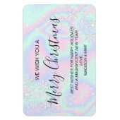 液体ホログラフィフェイクックテクスチャの雪片 マグネット (縦)