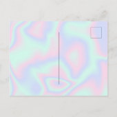 液体ホログラフィフェイクックテクスチャ雪の結晶ホリデー インビテーションポストカード (裏面)