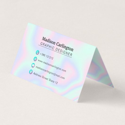 液体ホログラフィフェイクックテクスチャ 名刺 (裏面)