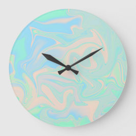 液体ホログラフィフェイクック虹彩色テクスチャ ラージ壁時計