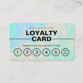 液体ホログラフィフェイクック虹彩色テクスチャQRコード ロイヤリティカード (正面)