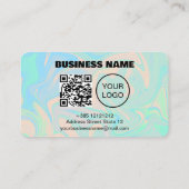 液体ホログラフィフェイクック虹彩色テクスチャQRコード ロイヤリティカード (裏面)