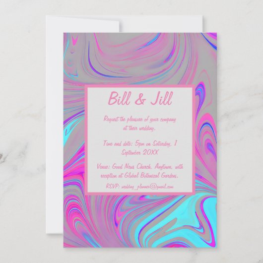 液体マーブル結婚ズ 招待状 (正面)