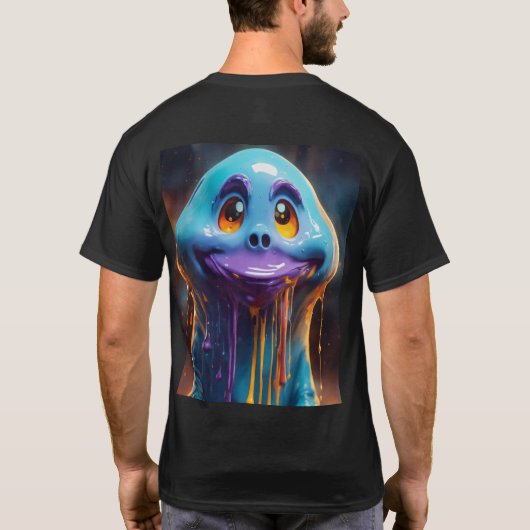 液体予測できな幽霊ポートレートTシャツ Tシャツ (裏面)