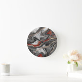 液体大理石アゲートグリッターグラム#13フェイクグリッター ラウンド壁時計 (ホーム)