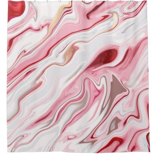 液体大理石テクスチャデザイン、カラフルマーブルsu シャワーカーテン (正面)