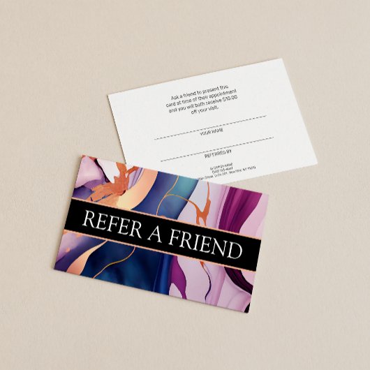 液体大理石ブルーパープル金ゴールド紹介顧客 名刺