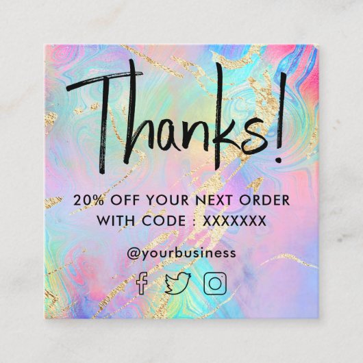 液体大理石割引カード スクエア名刺 (正面)