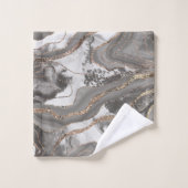 液体大理石瑪瑙グリッターグラム#4 (フェイクグリッター) バスタオルセット (ウォッシュタオル)