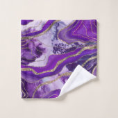 液体大理石瑪瑙グリッターグラム#9 (フェイクグリッター) バスタオルセット (ウォッシュタオル)