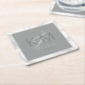 液体大理石結婚の中性点ID888 スクエアペーパーコースター (アングル)