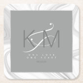 液体大理石結婚の中性点ID888 スクエアペーパーコースター (正面)