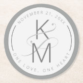 液体大理石結婚の中性点ID888 ラウンドペーパーコースター (正面)