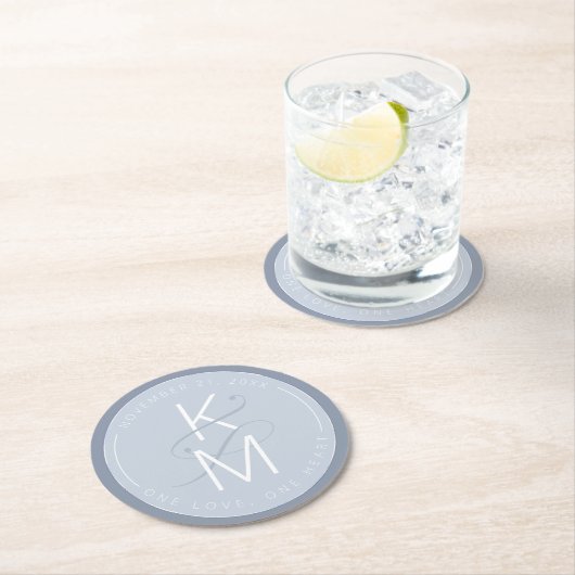 液体大理石結婚の青ID888 ラウンドペーパーコースター (インサイチュ)