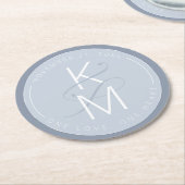 液体大理石結婚の青ID888 ラウンドペーパーコースター (アングル)