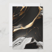 液体大理石金ゴールドグリッターサプライズ誕生日 招待状 (裏面)