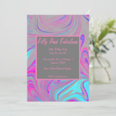 液体大理石50と素晴らしい誕生日 招待状 (スタンド正面)