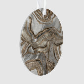 液体大理石-真珠と金ゴールド オーナメント (正面)