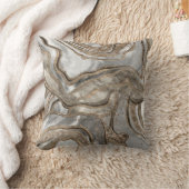 液体大理石 – 真珠と金ゴールド クッション (ブランケット)