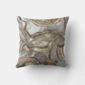 液体大理石 – 真珠と金ゴールド クッション (裏面)