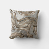 液体大理石 – 真珠と金ゴールド クッション (正面)