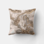 液体大理石 – 真珠と金ゴールド クッション (裏面)