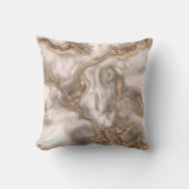 液体大理石 – 真珠と金ゴールド クッション (正面)