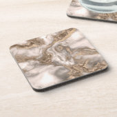 液体大理石 – 真珠と金ゴールド コースター (左側)