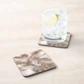 液体大理石 – 真珠と金ゴールド コースター (右側)