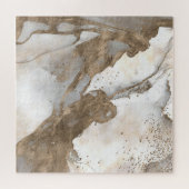 液体大理石 – 真珠と金ゴールド ジグソーパズル (横)