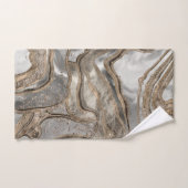 液体大理石 – 真珠と金ゴールド バスタオルセット (ハンドタオル)