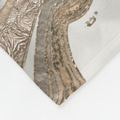 液体大理石 – 真珠と金ゴールド フリースブランケット (角)