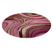 液体大理石：金ゴールド赤抽象芸術。 カッティングボード (角)