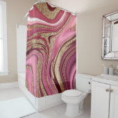 液体大理石：金ゴールド赤抽象芸術。 シャワーカーテン (インサイチュ)