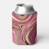 液体大理石:金ゴールド赤抽象芸術。 缶クーラー (缶正面)