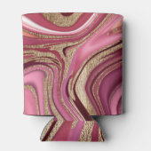 液体大理石:金ゴールド赤抽象芸術。 缶クーラー (裏面)