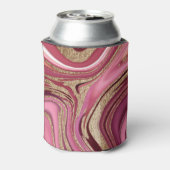 液体大理石:金ゴールド赤抽象芸術。 缶クーラー (缶裏面)