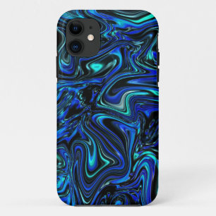 液体抽象芸術質感背景波模様 iPhone 11 ケース