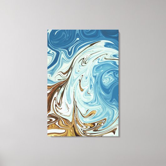 液体注ぎ抽象芸術パターン キャンバスプリント (正面)
