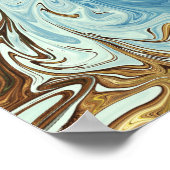 液体注ぎ抽象芸術パターン ポスター (角)