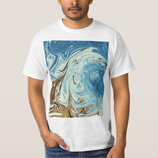 液体注ぎ抽象芸術パターン Tシャツ (正面)