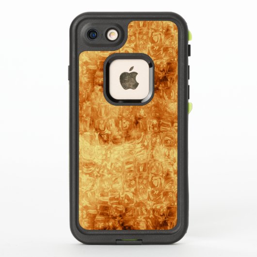 液体渦巻形の金ゴールドパターン小デイジー LifeProof iPhoneケース (裏面)