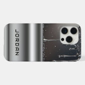 液体滴下グロッシー金属デザイン iPhoneケース (裏面横)