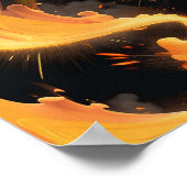 液体火災抽象芸術 ポスター (角)